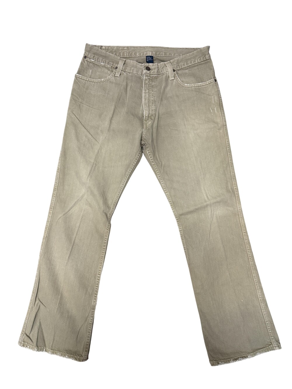 Polo Ralph Lauren Jeans Mens 34x30 Beige Straight Denim Distressed Workwear